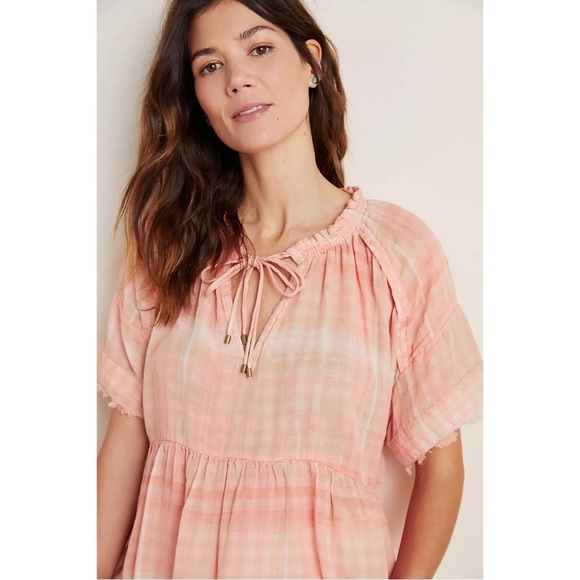 Anthropologie Pilcro The Bette Babydoll Blouse Top in 100% Cotton, Size Small - Picture 2 of 11